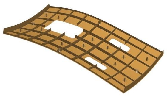Curved ribbed skin: Midsurface