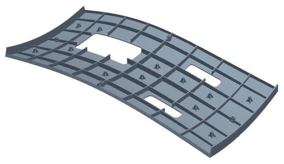 Curved ribbed skin: CAD solid