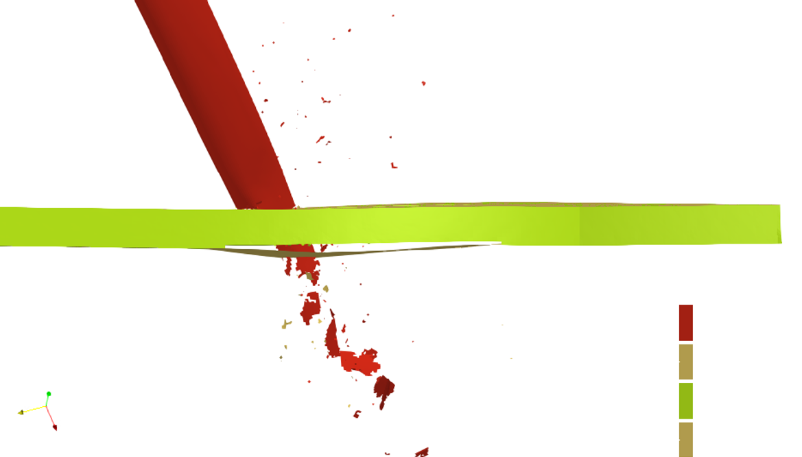 Later: blade break-up and debris