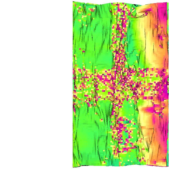Delamination map in a hybrid laminate