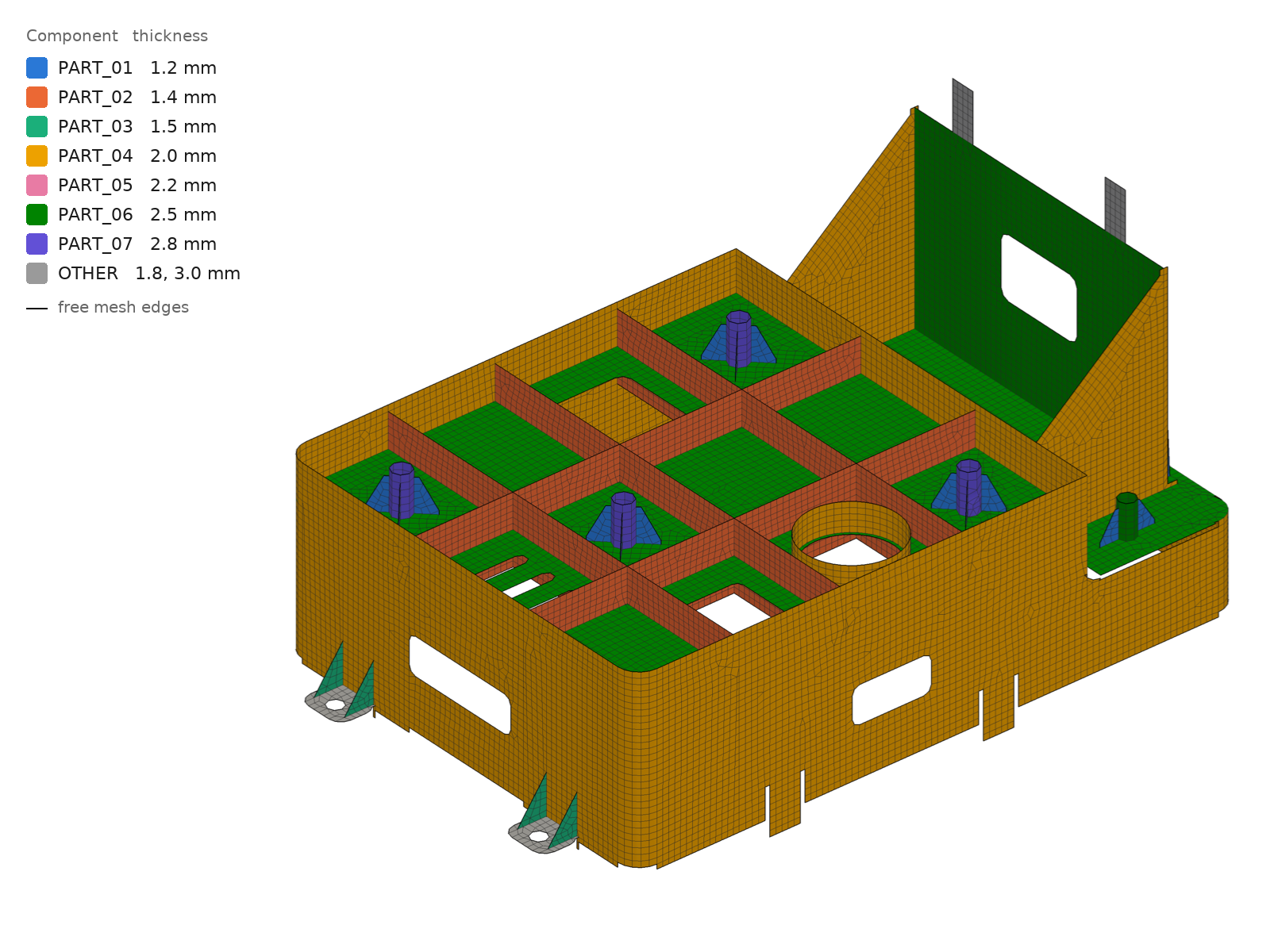 Carrier tray, midsurface and mesh